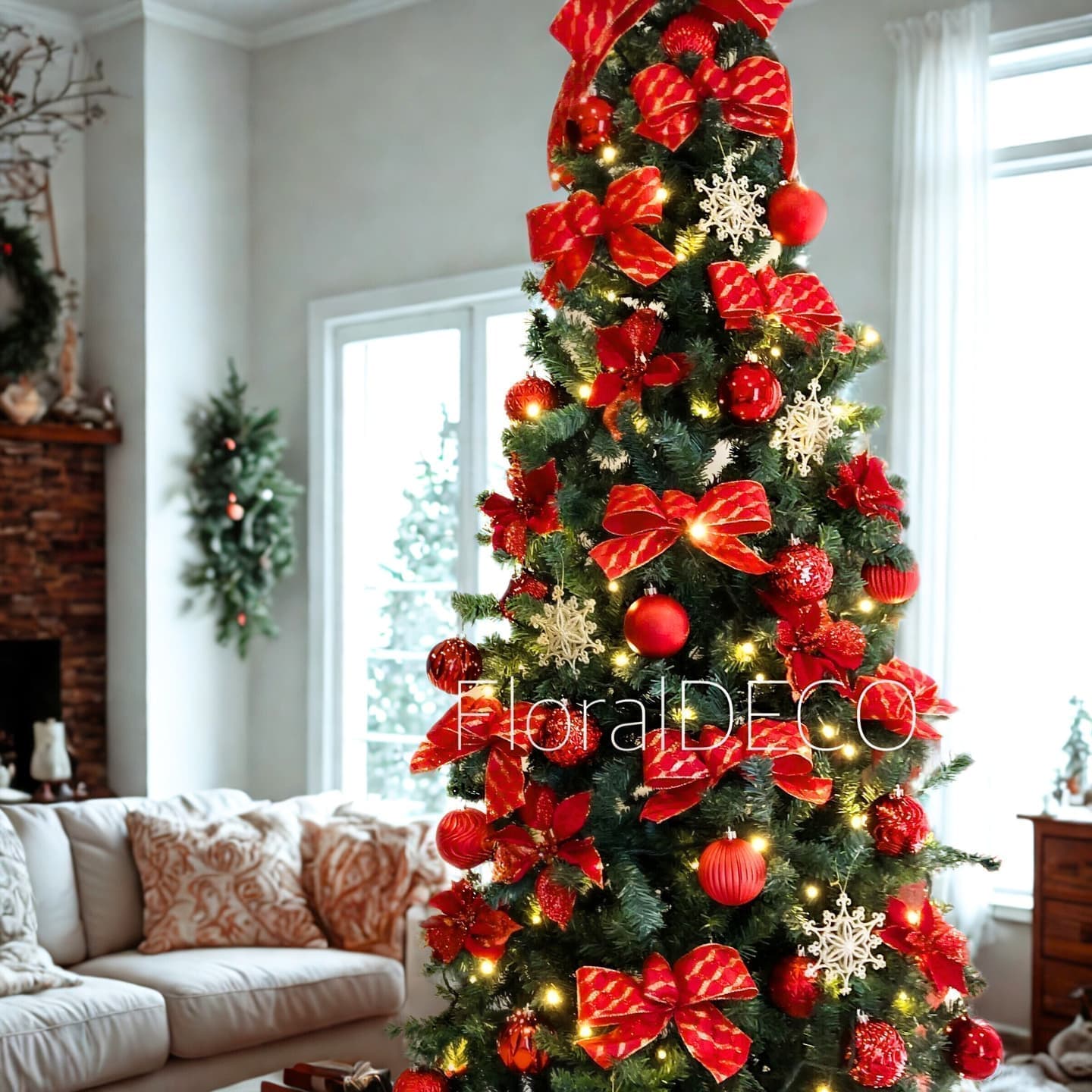 華やかなクリスマスツリーの企業向けディスプレイ例